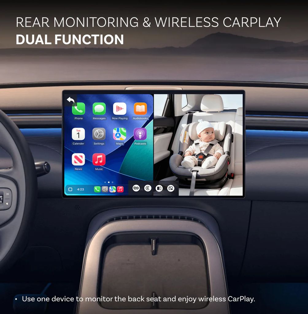 Ottocast Cabin Care Owl trådløs CarPlay-adapter til overvågning - sort