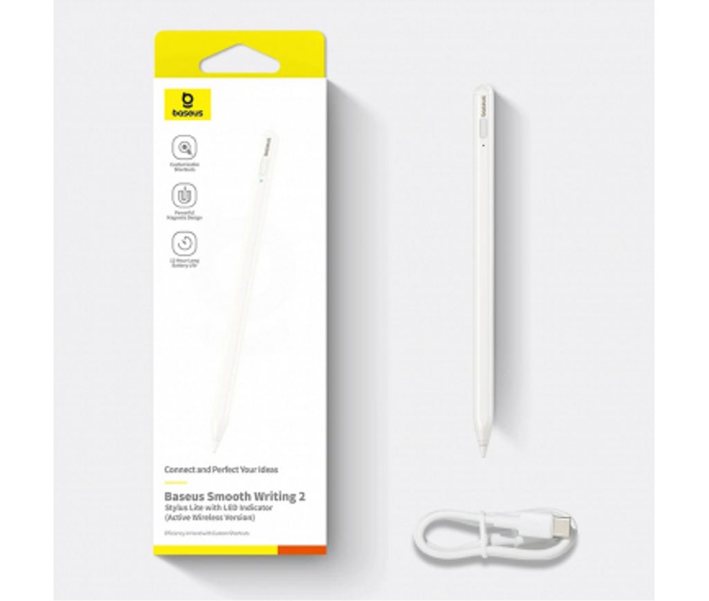 Baseus Pencil Smooth Writing Series 2 styluspenn for Apple iPad – hvit