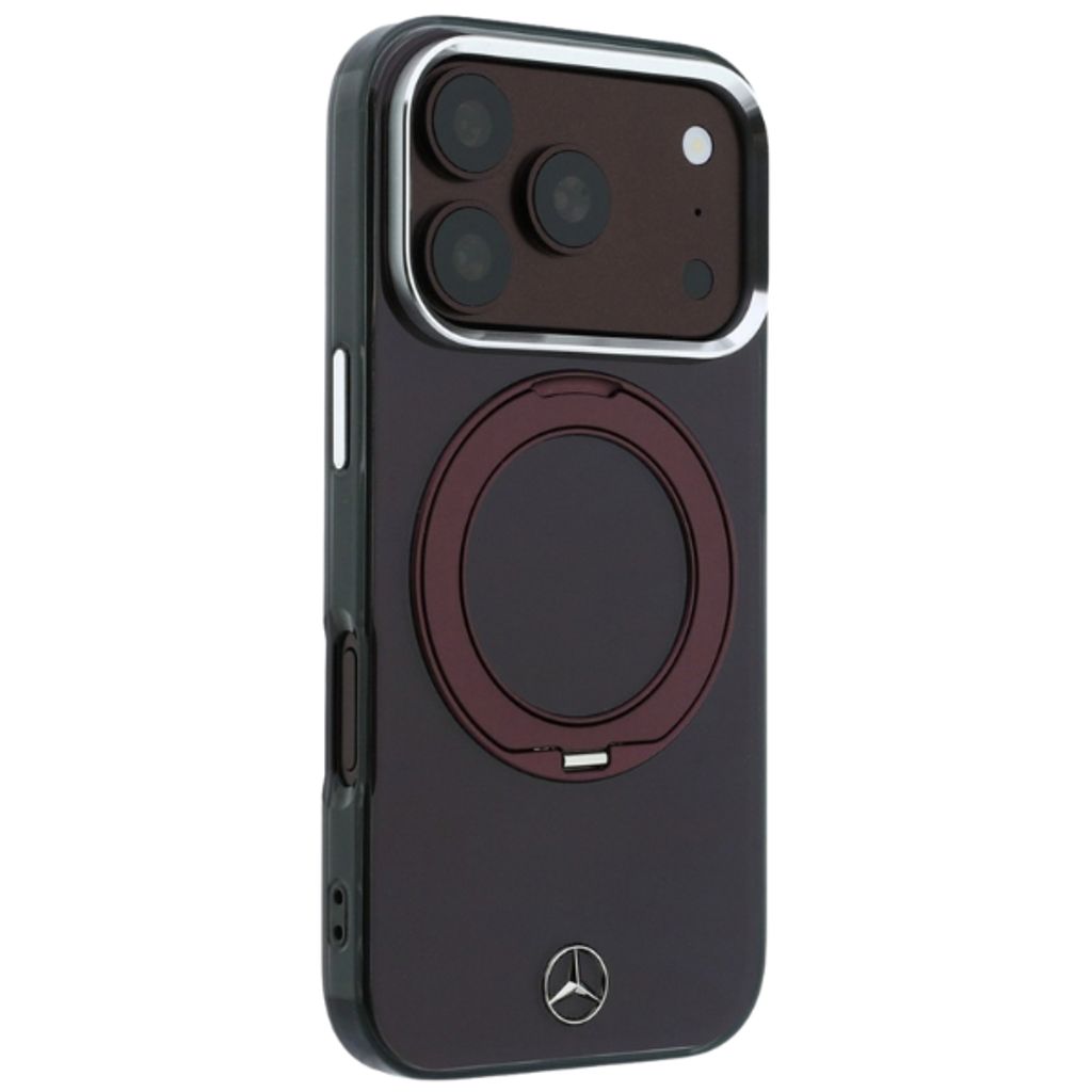 Mercedes Ring Stand Iconic Logo MagSafe -kuori till iPhone 18 Pro/17 Pro - Burgundi