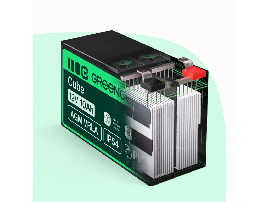 Green Cell AGM VRLA 12V 14Ah vedligeholdelsesfrit batteri til alarmsystemer, kasseapparater, legetøj