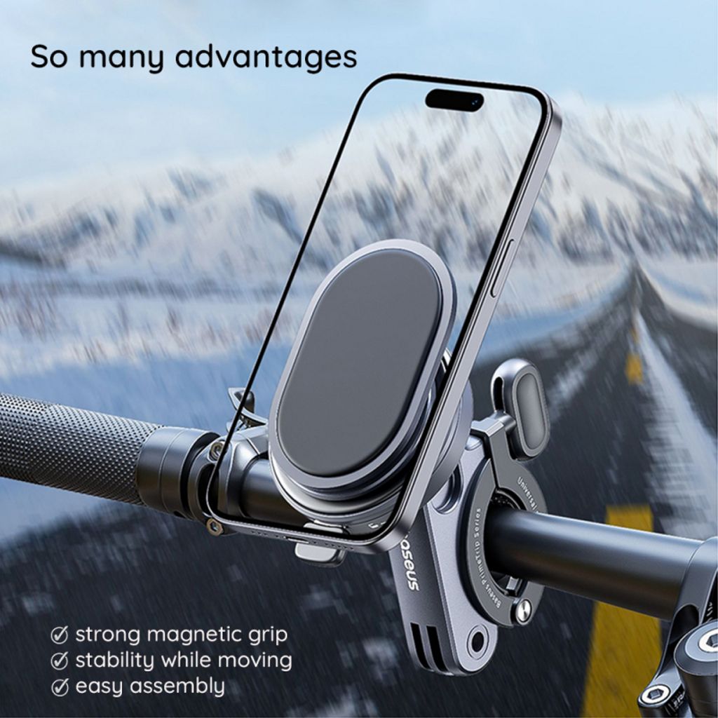 Baseus PrimeTrip Motorsykkel Telefonholder - Svart