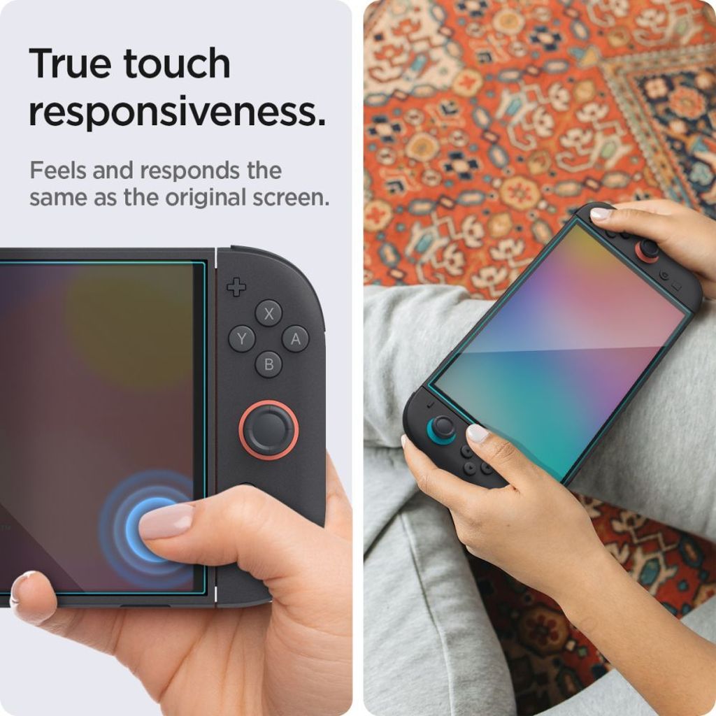 Spigen Glas.Tr ”EZ FIT” Hærdet Glas Skærmbeskyttelse til Nintendo Switch 2, 2-pak