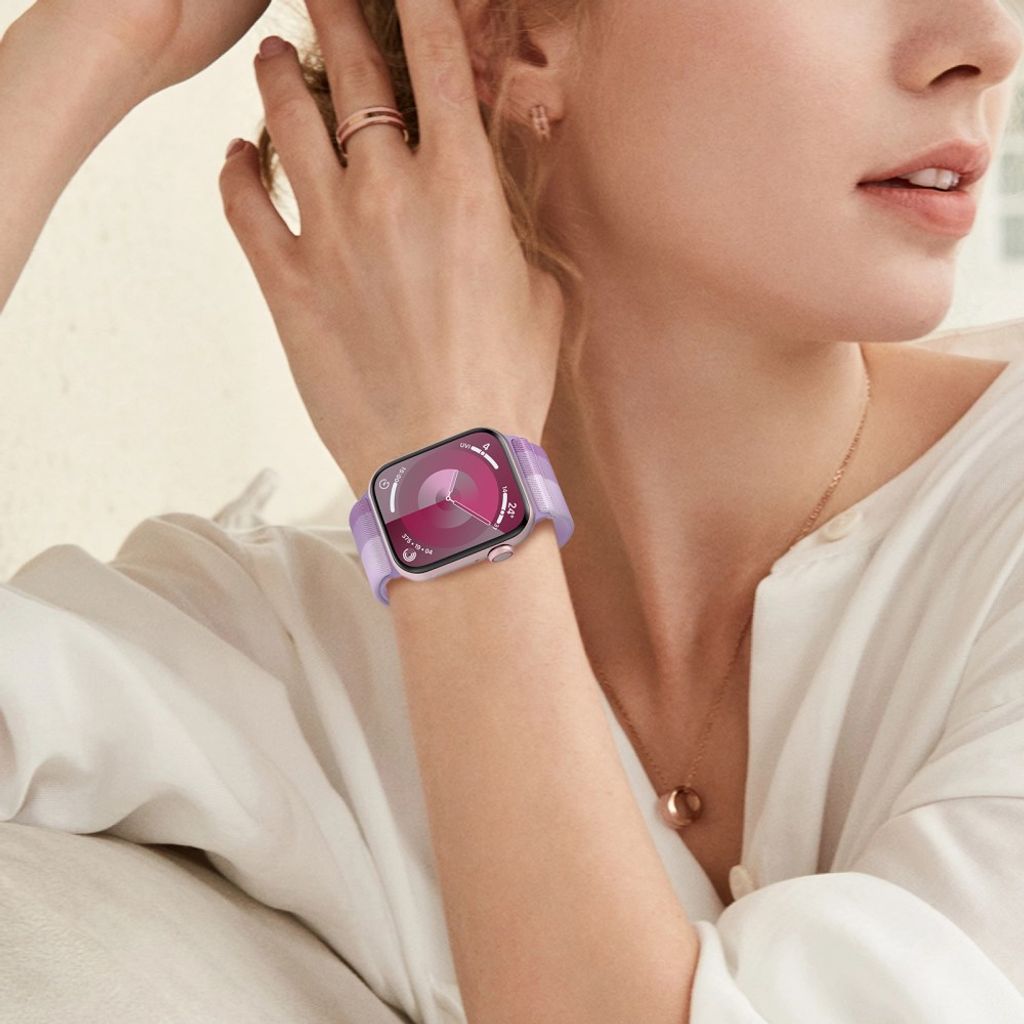 AHASTYLE WE26 Apple Watch 49 / 46 / 44 / 42mm Punottu nailoninen kellonranneke - Violetti