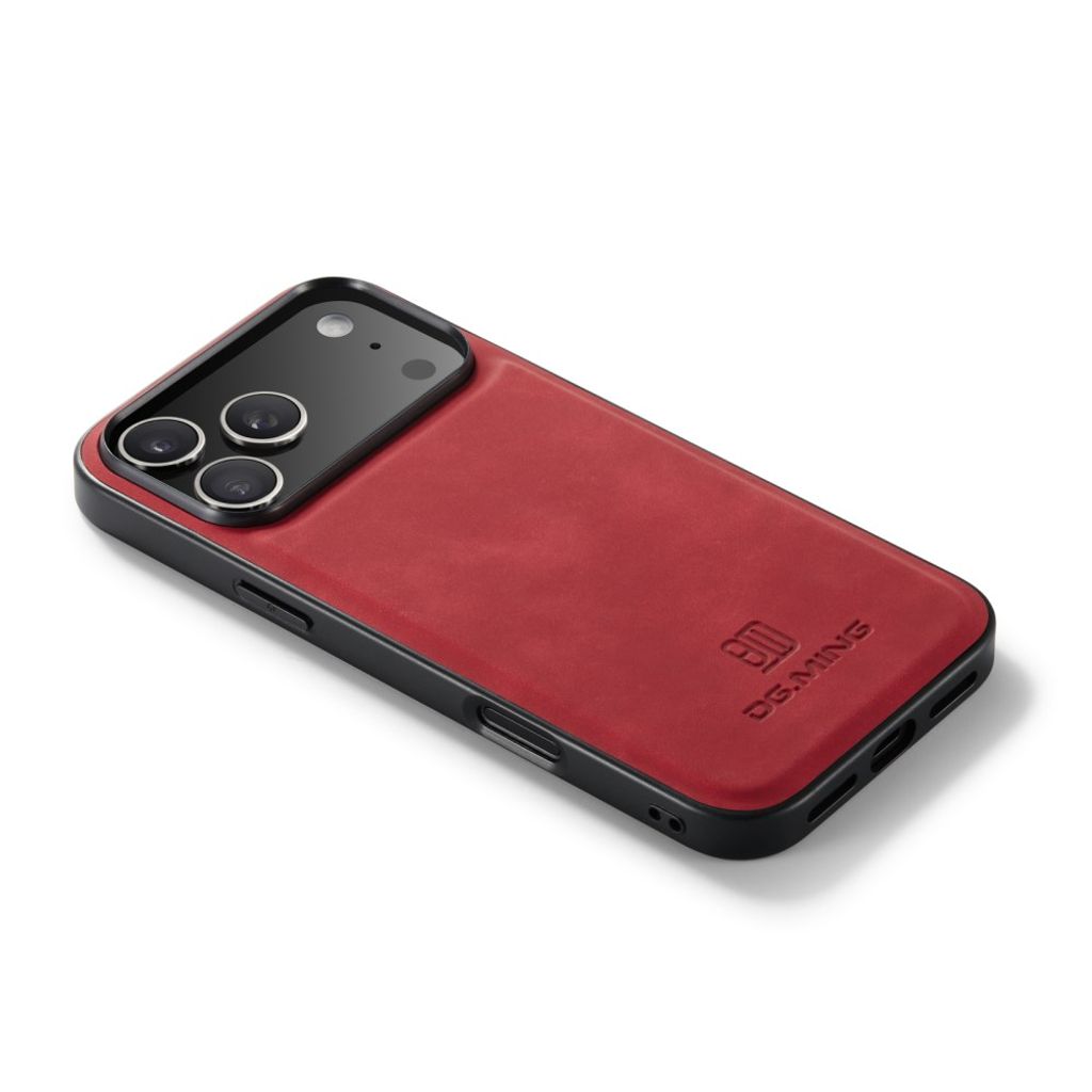 DG.MING iPhone 18 Pro Max/17 Pro Max Deksel med PU-lær - Rød