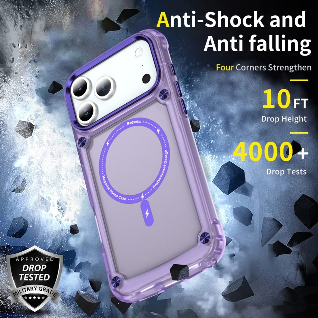 iPhone 17 Pro MagSafe-yhteensopiva Kuori - läpinäkyvä violetti