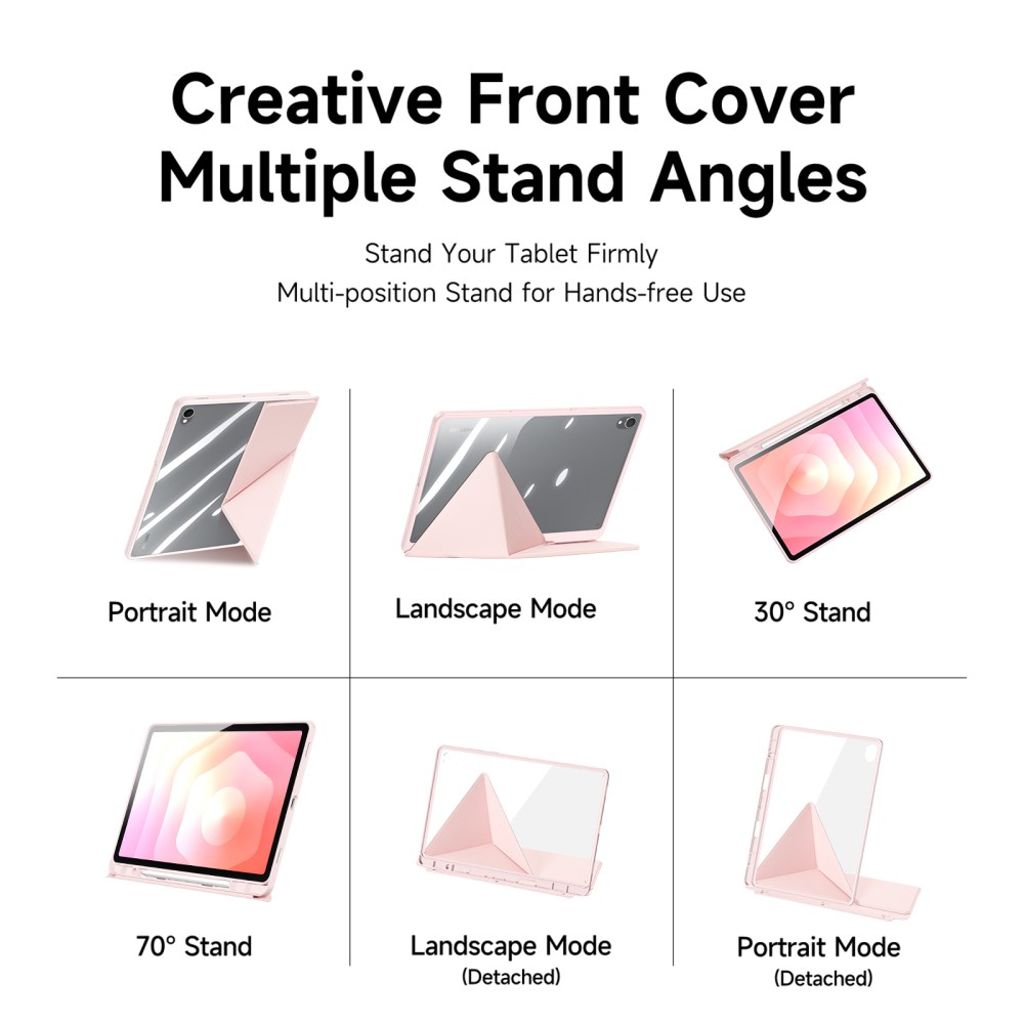 DUX DUCIS Samsung Galaxy Tab S11 kotelo origami-jalusta - Vaaleanpunainen