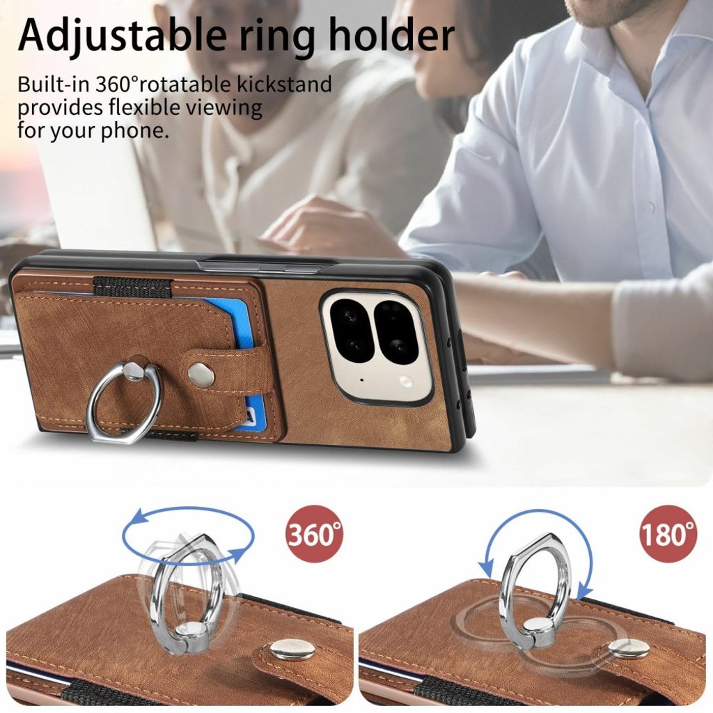 Google Pixel 9 Pro Fold 5G Cover med Stativ - Brun