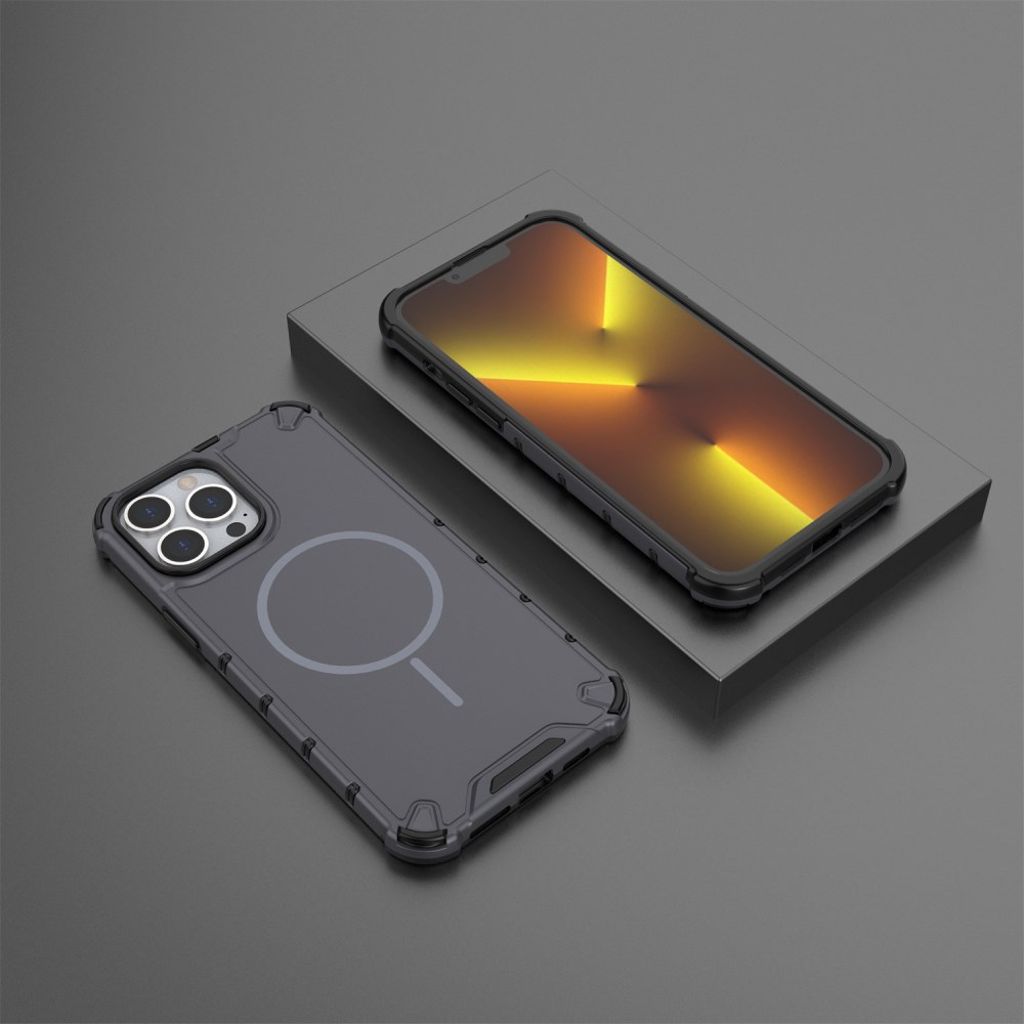 iPhone 14 Pro MagSafe-kuori Iskunkestävä - Harmaa