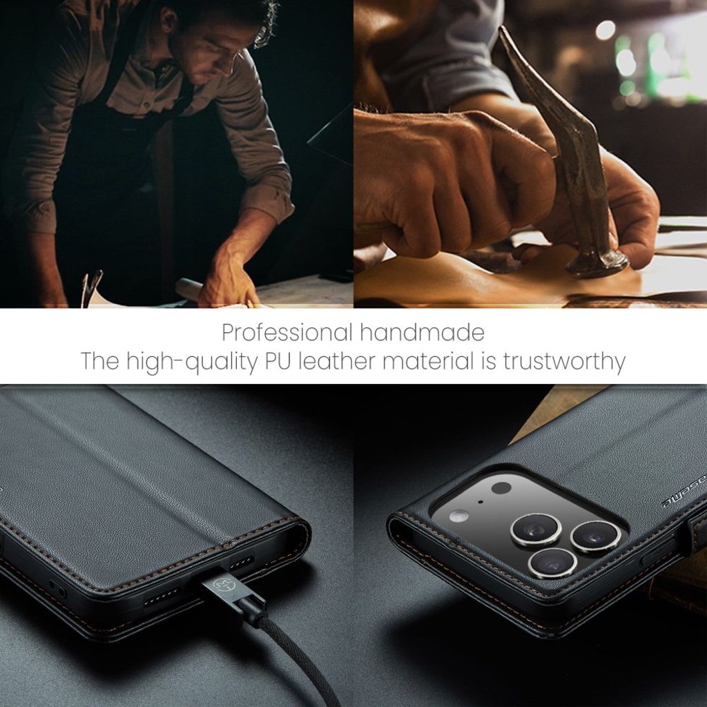 CASEME iPhone 17 Pro Max Etui med Kortspor - Svart