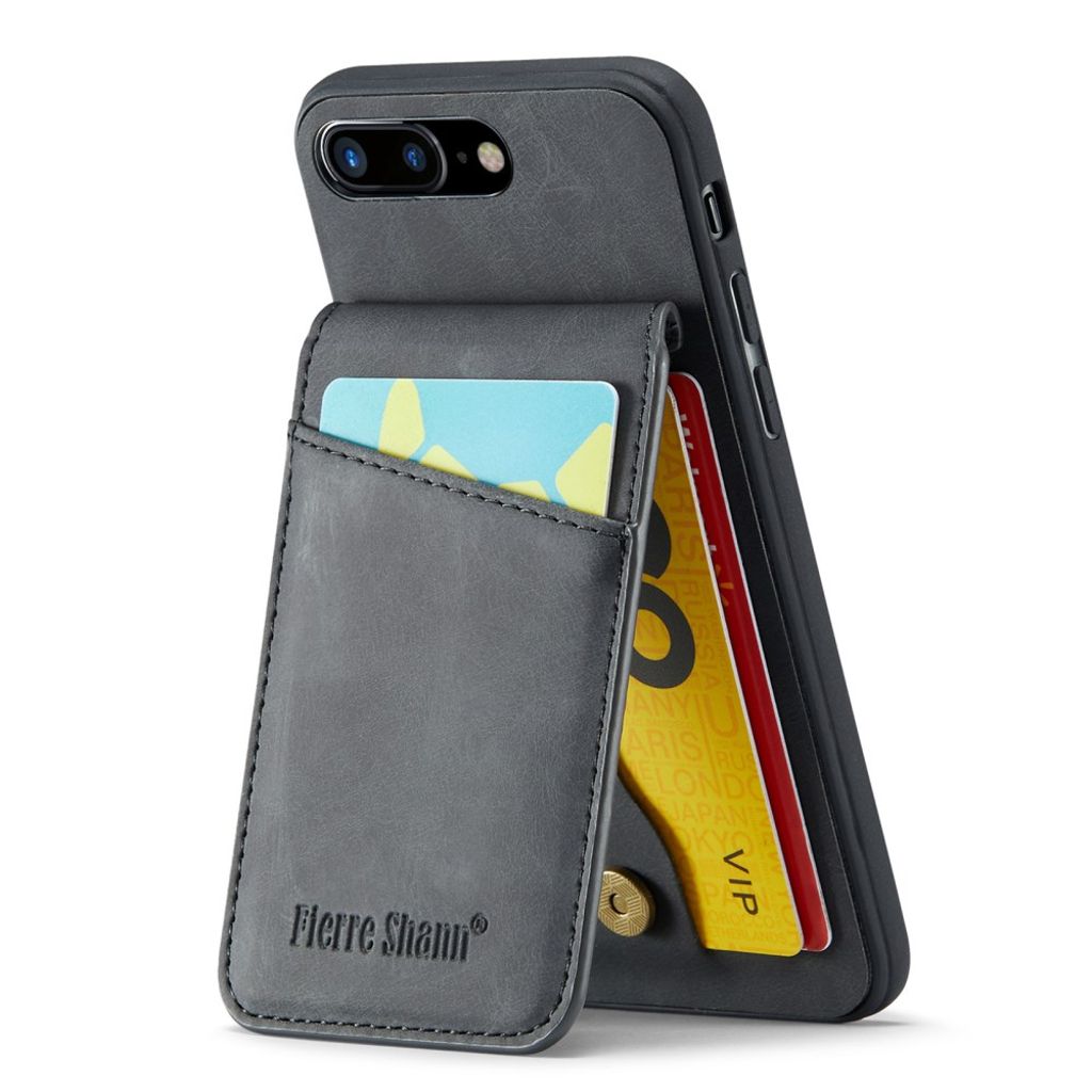 FIERRE SHANN iPhone 7 Plus / 8 Plus Cover med Kortplads - Sort