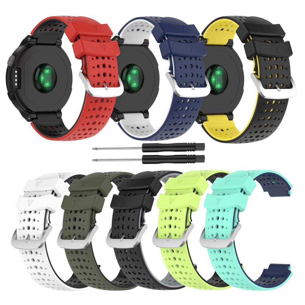 Garmin Forerunner 735XT/620/630/220/230/238 Tofarget Klokkereim - Svart/Hvit
