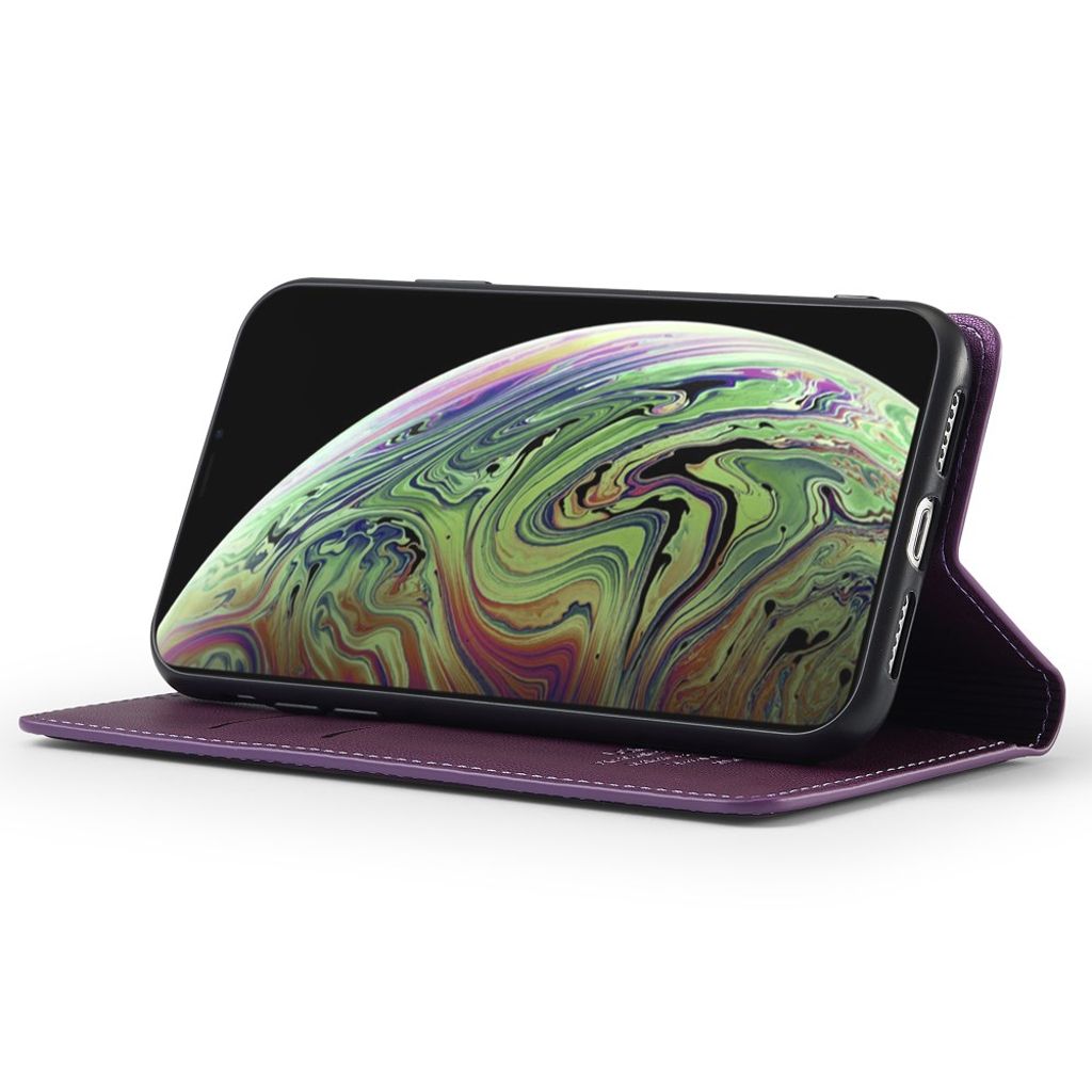 LC.IMEEKE iPhone XS Max Pungetui med Stand og Kortholder – Lilla