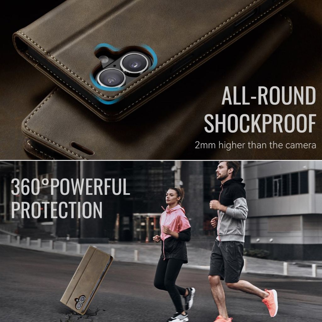 CASEME iPhone 16 Plus Cover with Stand - Brown