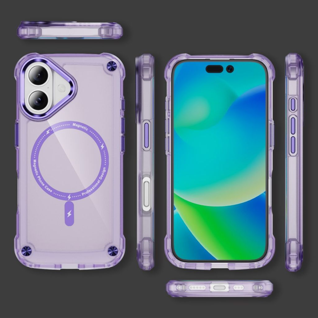 iPhone 17 MagSafe-yhteensopiva Kuori - läpinäkyvä violetti