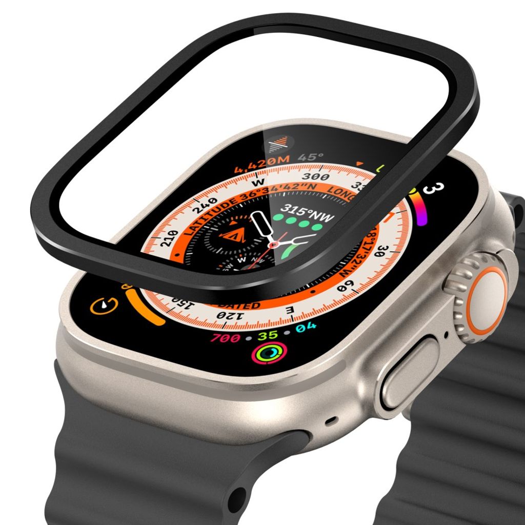 Apple Watch Ultra 3/Ultra 2/Ultra 49 mm skjermbeskytter i herdet glass – svart