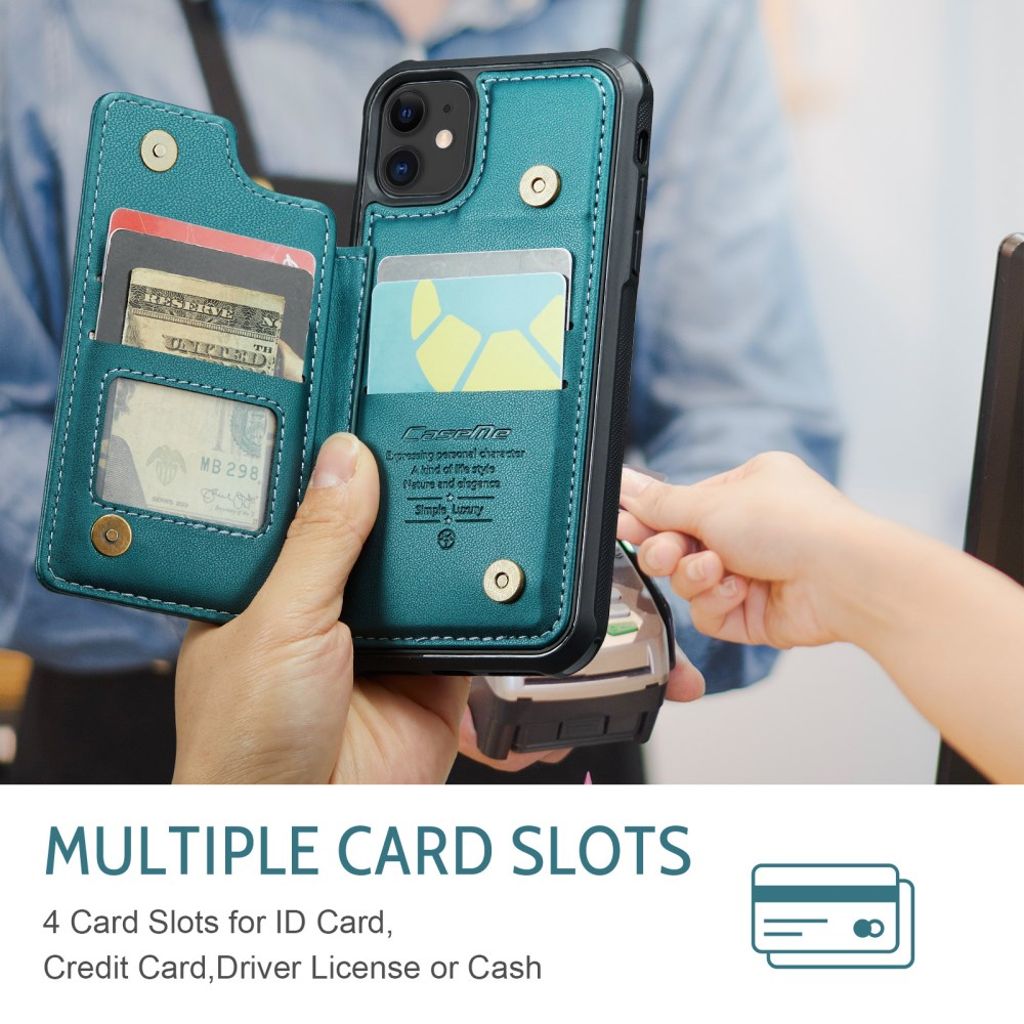 CASEME iPhone 11 Kuori 5 Korttipaikka - Vihreä