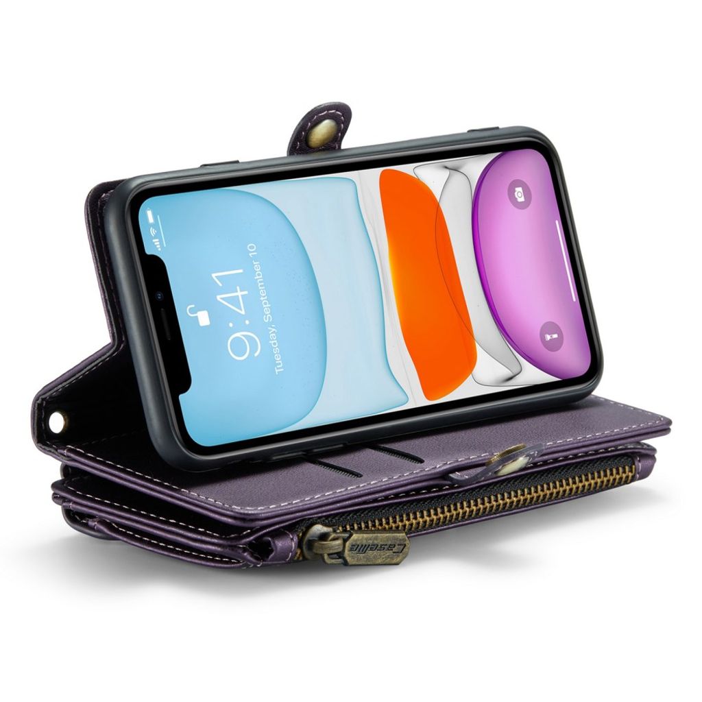CASEME iPhone 11 Kotelo 10 Korttipaikka - Violetti