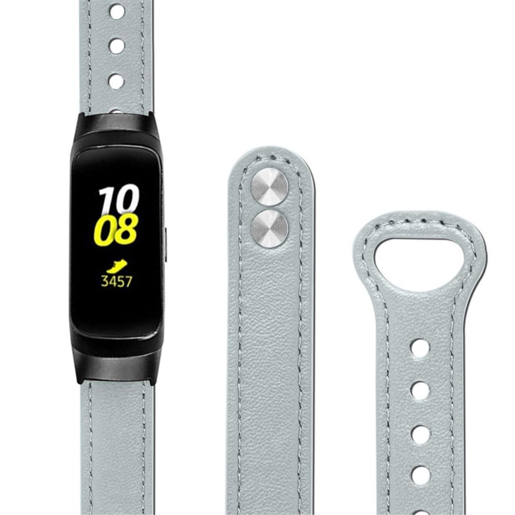 Samsung Galaxy Fit SM-R370 Urrem Ægte Læder – Grå