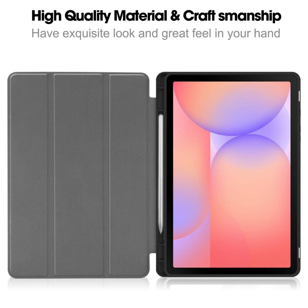 Samsung Galaxy Tab S10 Lite Etui med Stativ og Pennespor - Svart