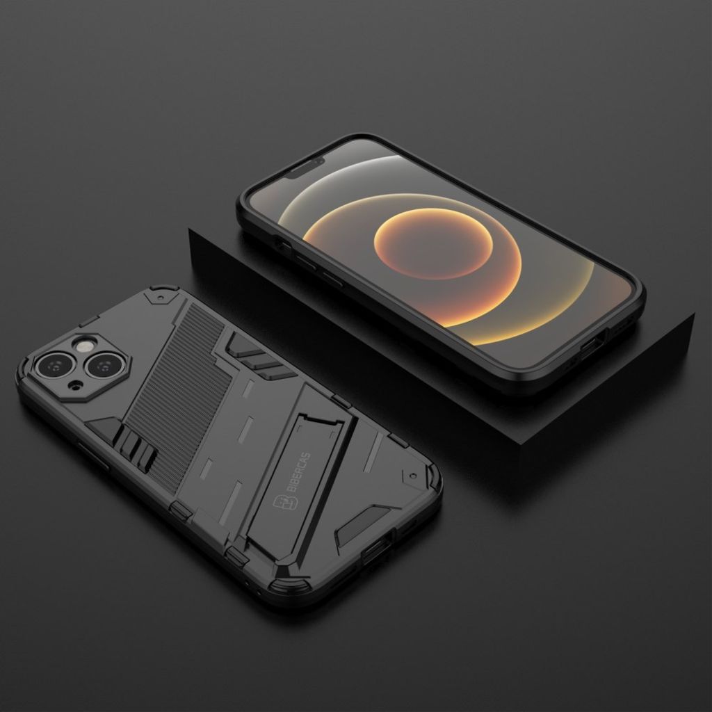 iPhone 13 Kuori Jalustalla Iskunkestävä - Musta