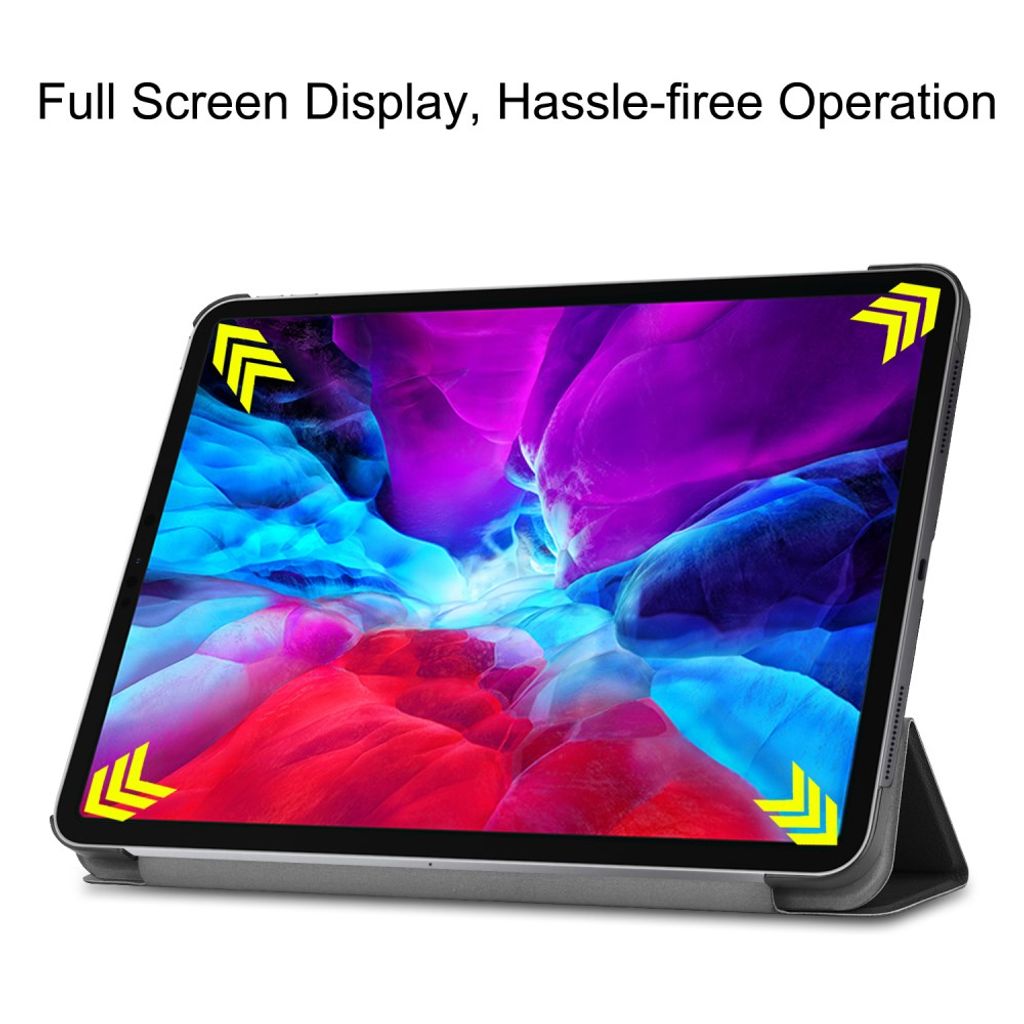 iPad Air 13" / Pro 12.9" Tri-fold flip cover i kunstlæder - Sort