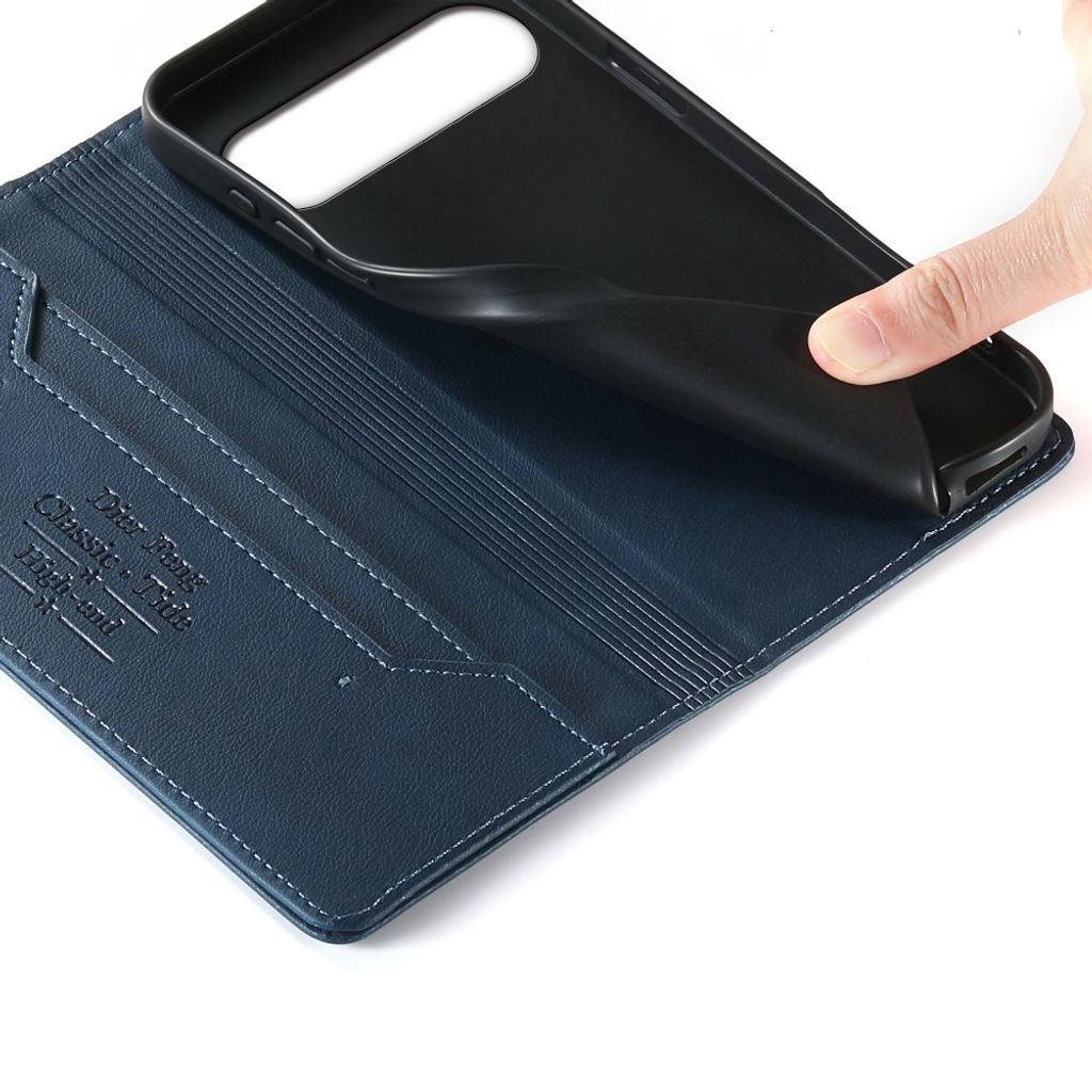 DIETFENG Google Pixel 11 Pro XL Plånboksfodral med RFID-blockering - Blå