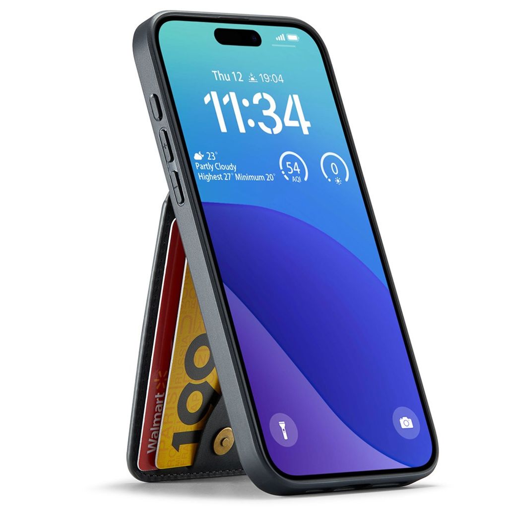 FIERRE SHANN iPhone 16 Pro Deksel med Kortspor - Svart