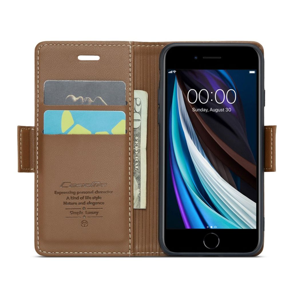 CASEME iPhone 6/6s/7/8/SE 2020/2022 Etui med Kortplads - Brun