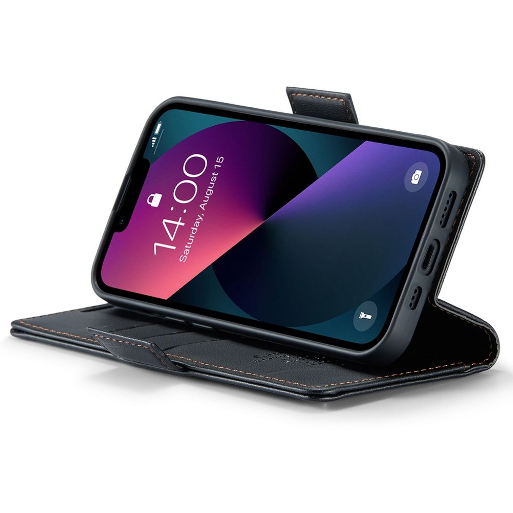 CASEME iPhone 15 Wallet Cover RFID Blocking 3 Card Slots - Black