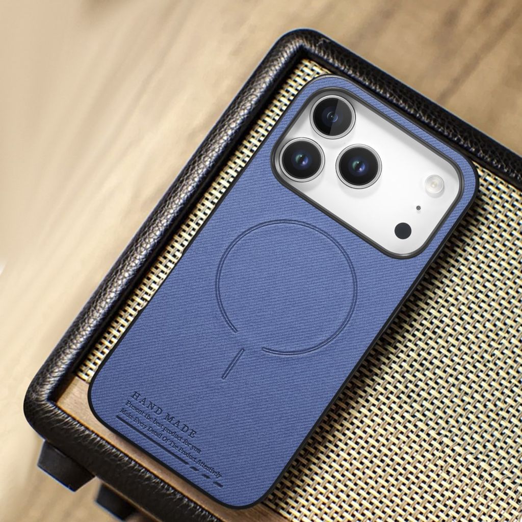 iPhone 17 Pro Max MagSafe-cover med tekstil-look - blå