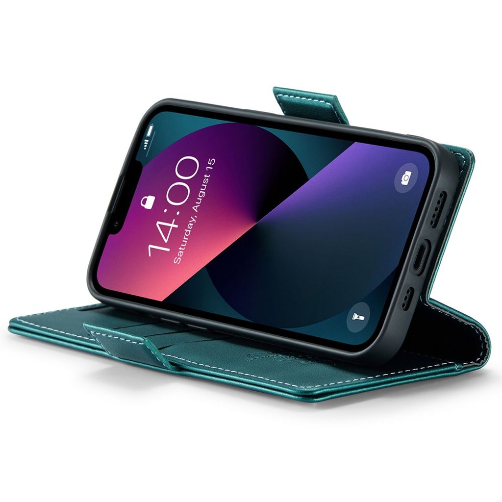 CASEME iPhone 15 Wallet Cover RFID Blocking 3 Card Slots - Green