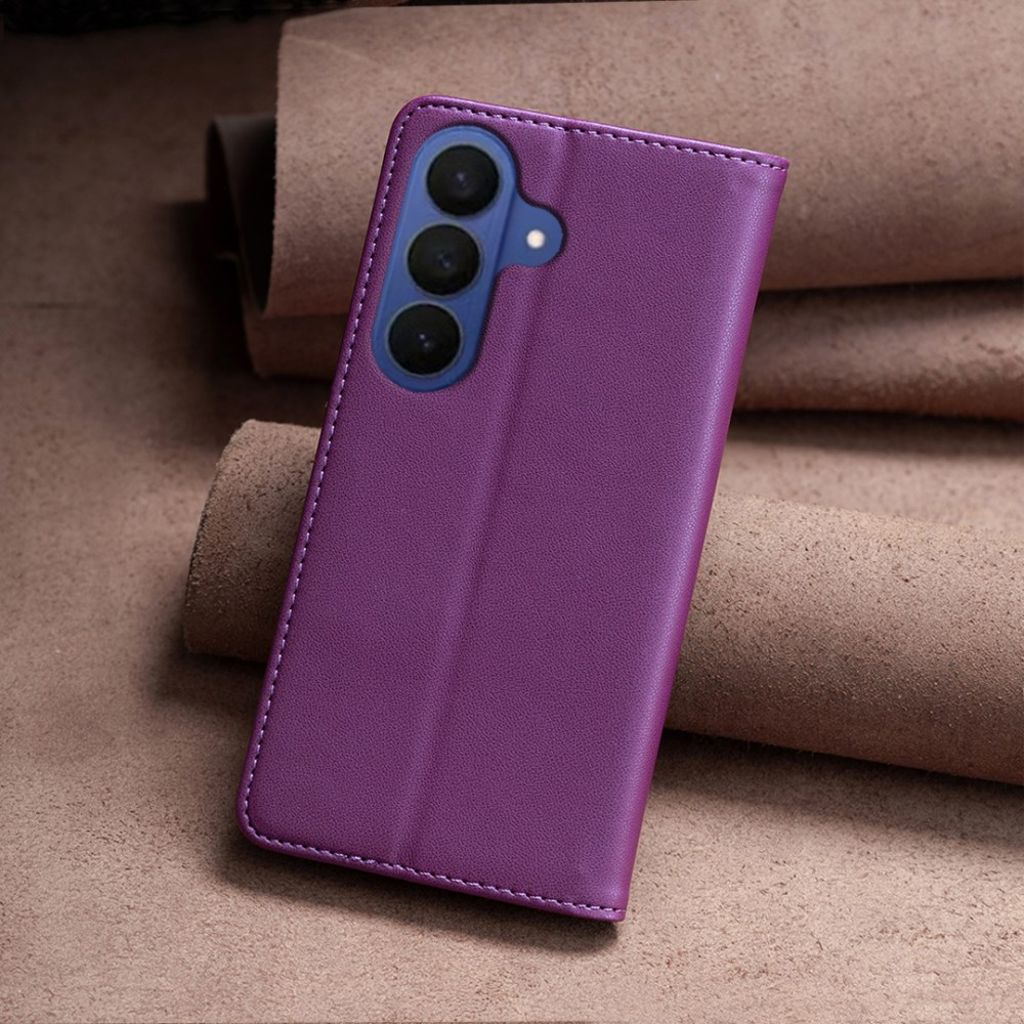 Samsung Galaxy A37 5G BF18 Plånboksfodral Stativ Korthållare - Mörklila