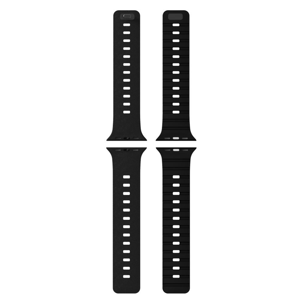Apple Watch 49/46/44/42mm Klockarmband i texturerat silikon - Svart