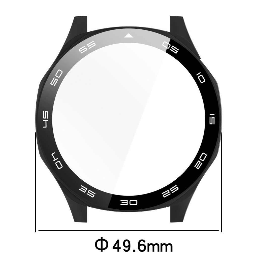 Huawei Watch GT 5 46mm Cover med Skærmbeskyttelse med kantmarkering – sort