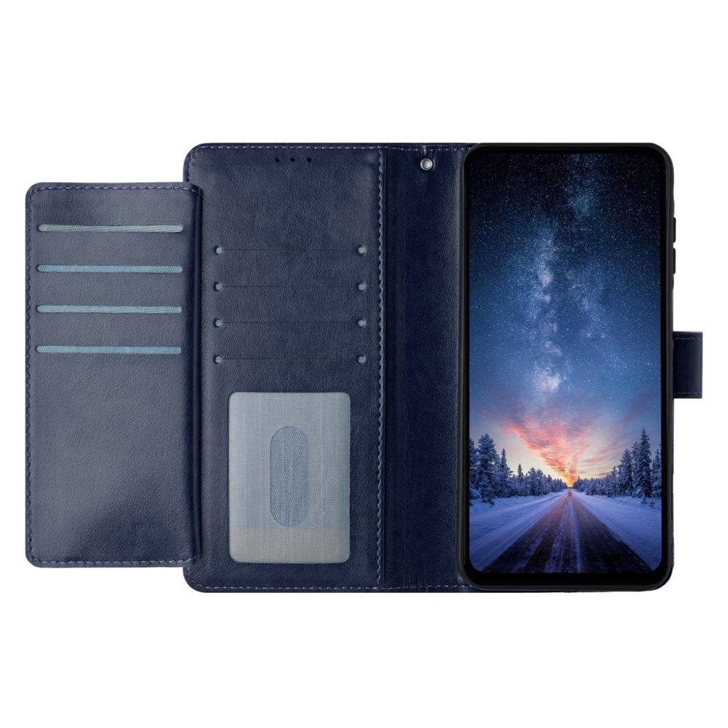 iPhone 18 Pro/17 Pro Flip Cover i PU læder - Mørkeblå