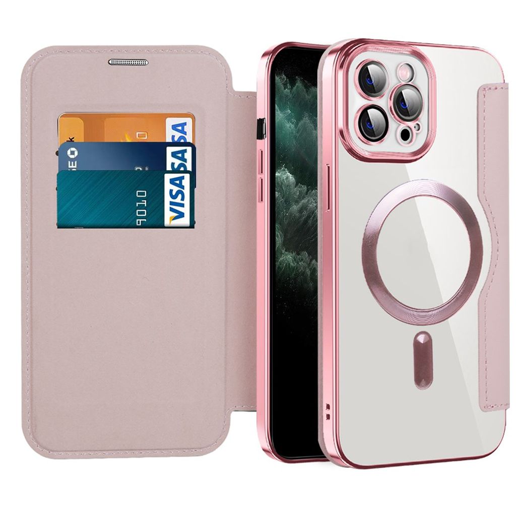 iPhone 11 Pro Max Plånboksfodral MagSafe RFID-blockerande – Rosa