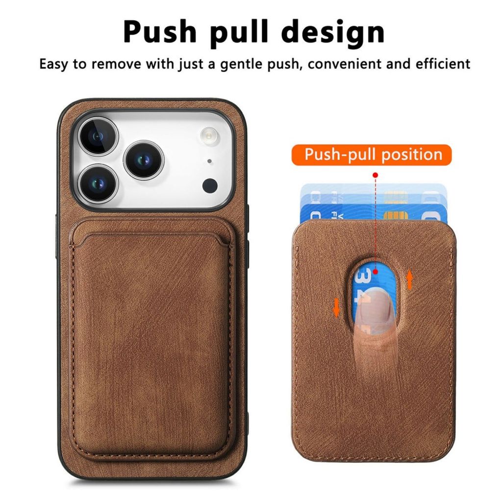 iPhone 18 Pro & iPhone 17 Pro Kuori Irrotettavalla Korttipaikalla - Ruskea