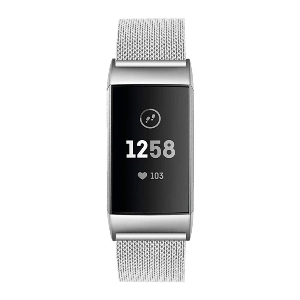 Fitbit Charge 6/5 Kellonranneke, Ruostumaton teräs - hopea
