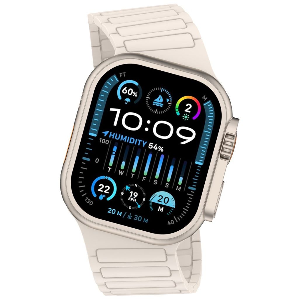 Apple Watch 42/41/40/38mm Klockarmband i Silikon Magnetisk Loop - Vit