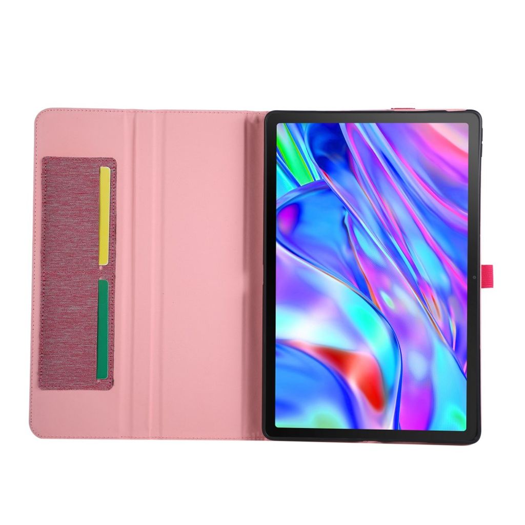 Lenovo Idea Tab Plus Lommeboketui med Stativ og Kortholder – Rosa