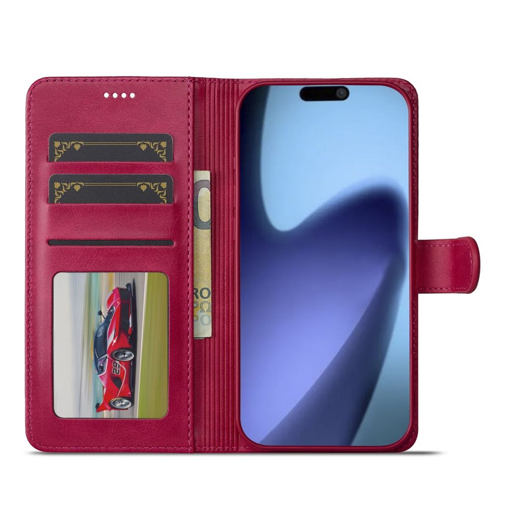 LC.IMEEKE iPhone 17 Air Pung-etui med Stander – Lyserød