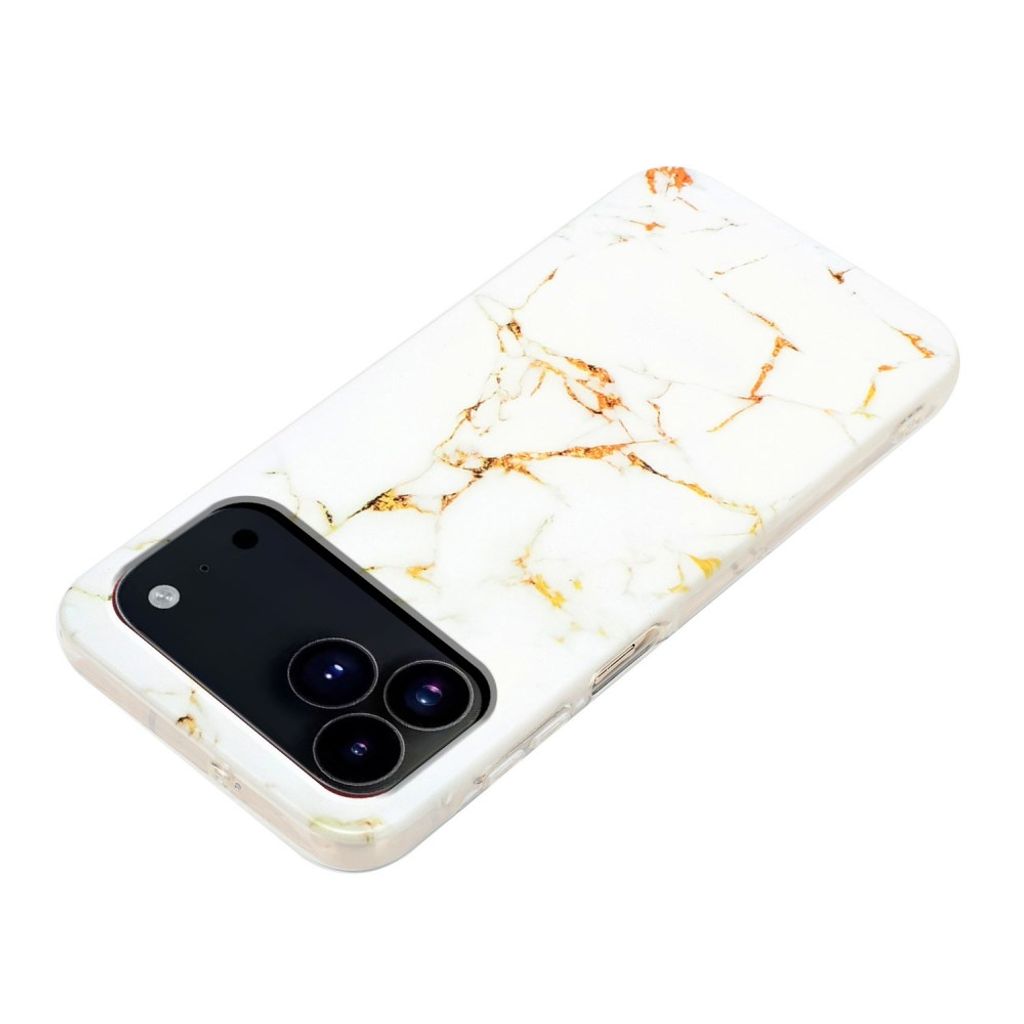 iPhone 18 Pro/17 Pro Skal Marmormönstrat TPU - Vit