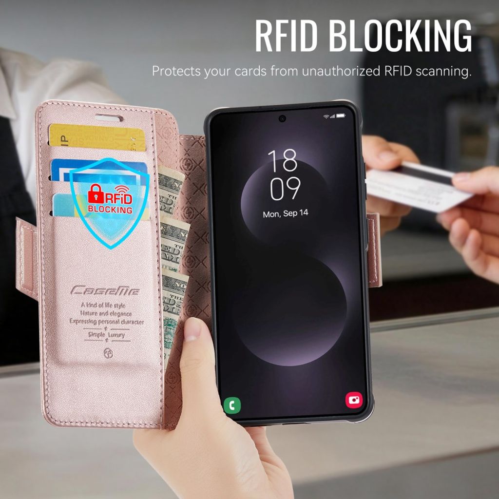 CASEME 053  Samsung Galaxy S24 Ultra  Flip Cover MagSafe RFID-blokerende - Lyserød