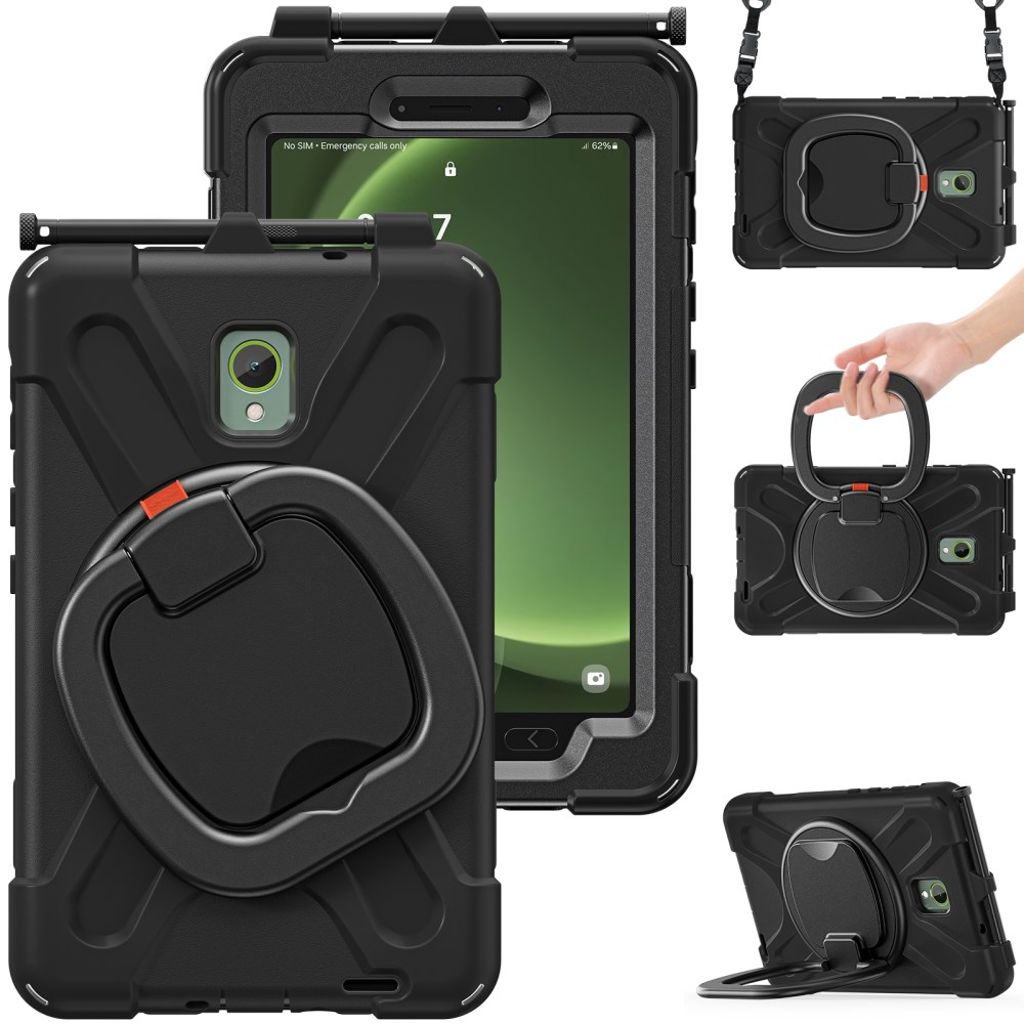 Samsung Galaxy Tab Active5 Case with Shoulder Strap - Black