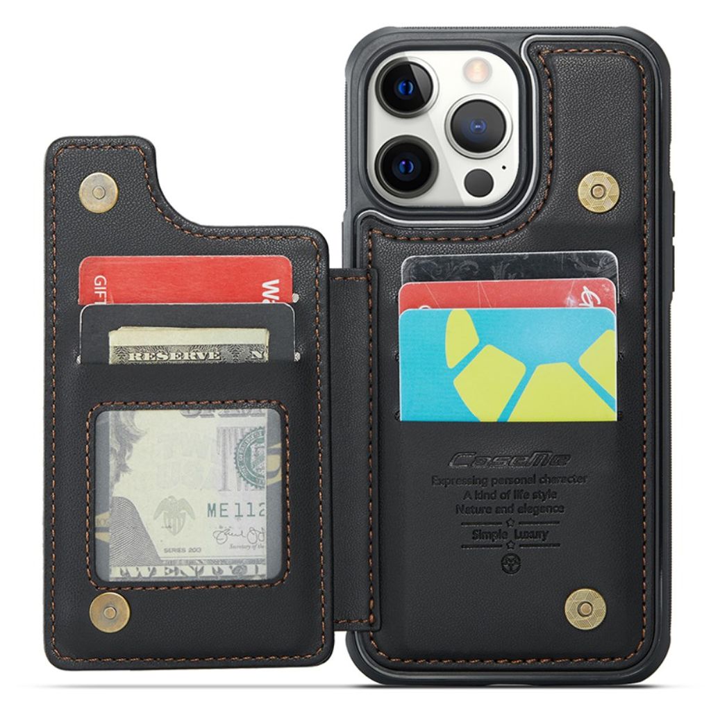CASEME iPhone 12 Pro Max Cover med Pung - Sort