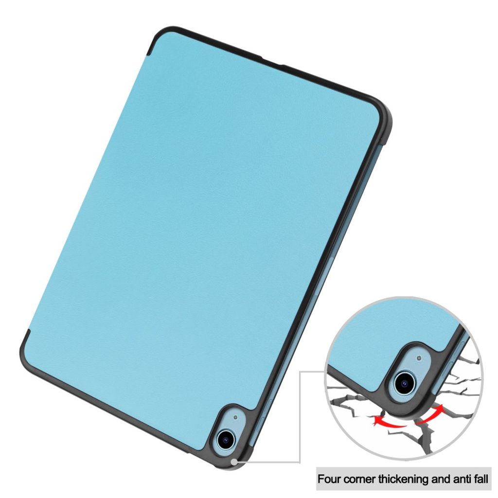 iPad A16 11" 2025/10.9" 2024 Tri-fold flip cover i kunstlæder - Blå
