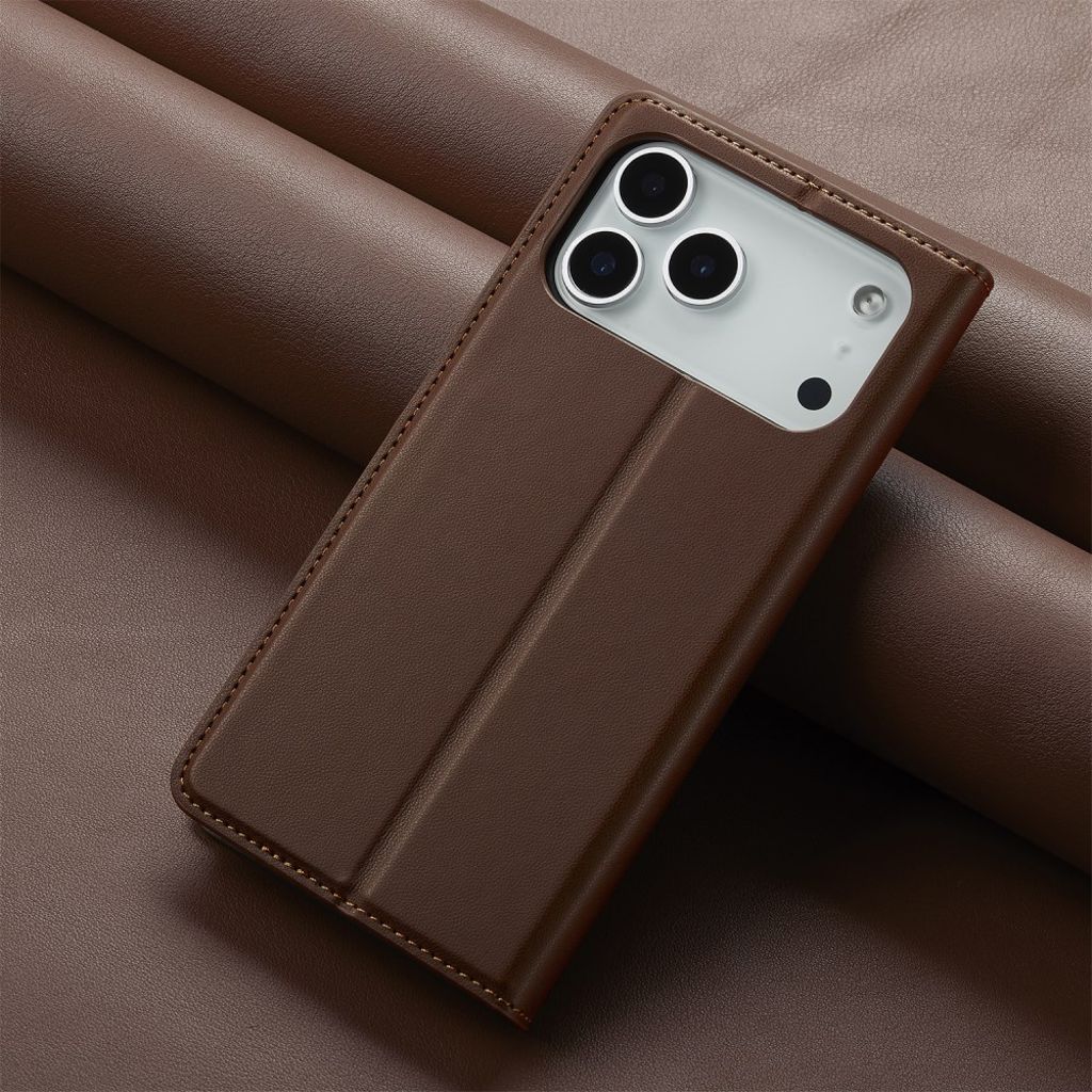 LC.IMEEKE iPhone 17 Pro Lompakkokotelo - Ruskea