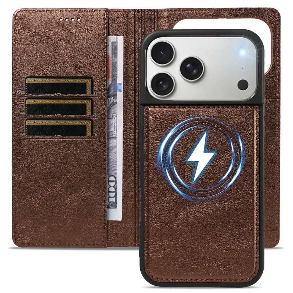 iPhone 18 Pro Max/17 Pro Max Irrotettava MagSafe-lompakkokotelo - Ruskea