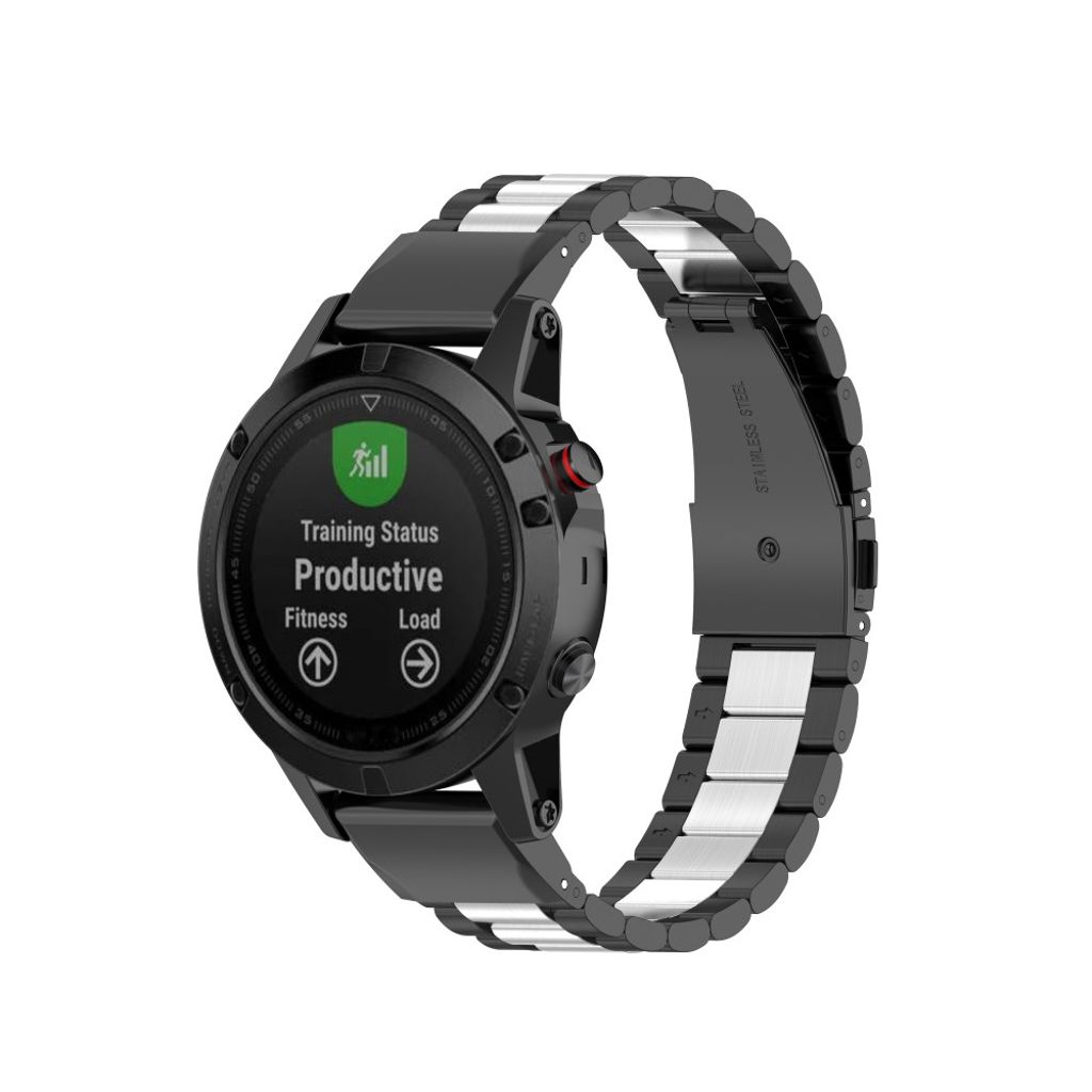 Garmin Quatix 7 Pro etc. Klokkereim i rustfritt stål - Svart / Sølv