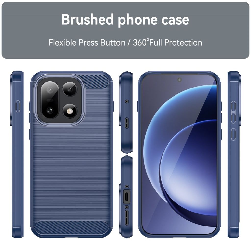 OnePlus 15 Cover Kulfiberstruktur - Blå